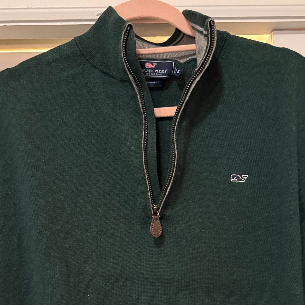Vineyard Vines Men's Forest Green Zip-Up Sweater